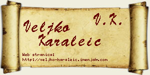 Veljko Karaleić vizit kartica